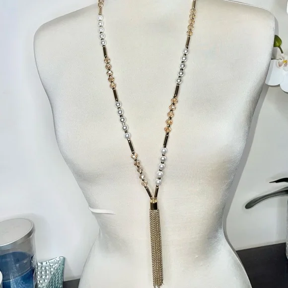 Boho Beaded Pearl Tassel Necklace - Picture 6 of 12